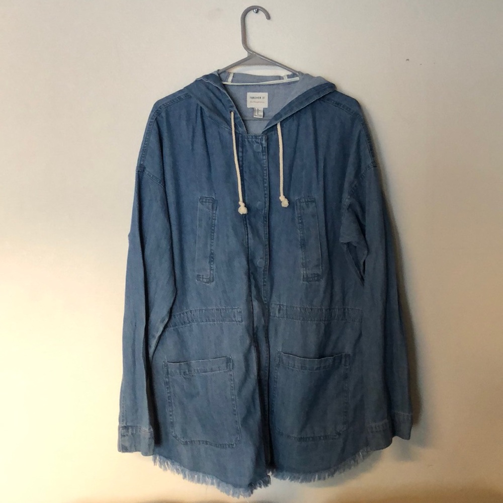 Oversized Denim Jacket with hood